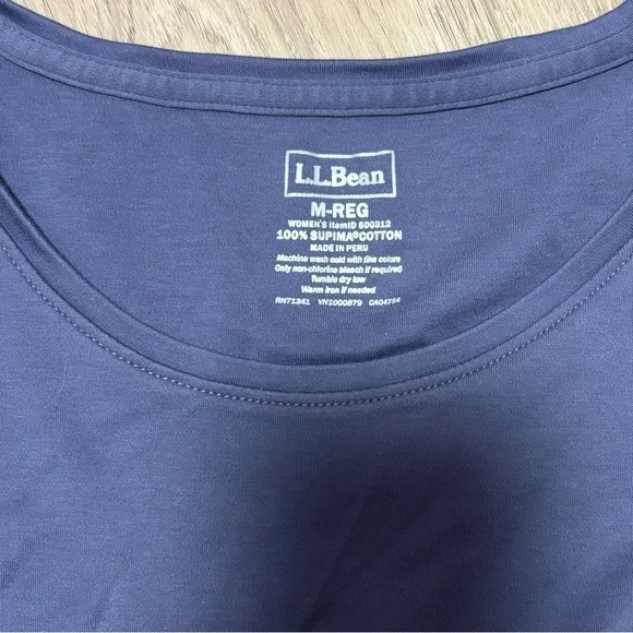 L.L.Bean Blue 3/4 Sleeve Top Medium - Picture 3 of 4